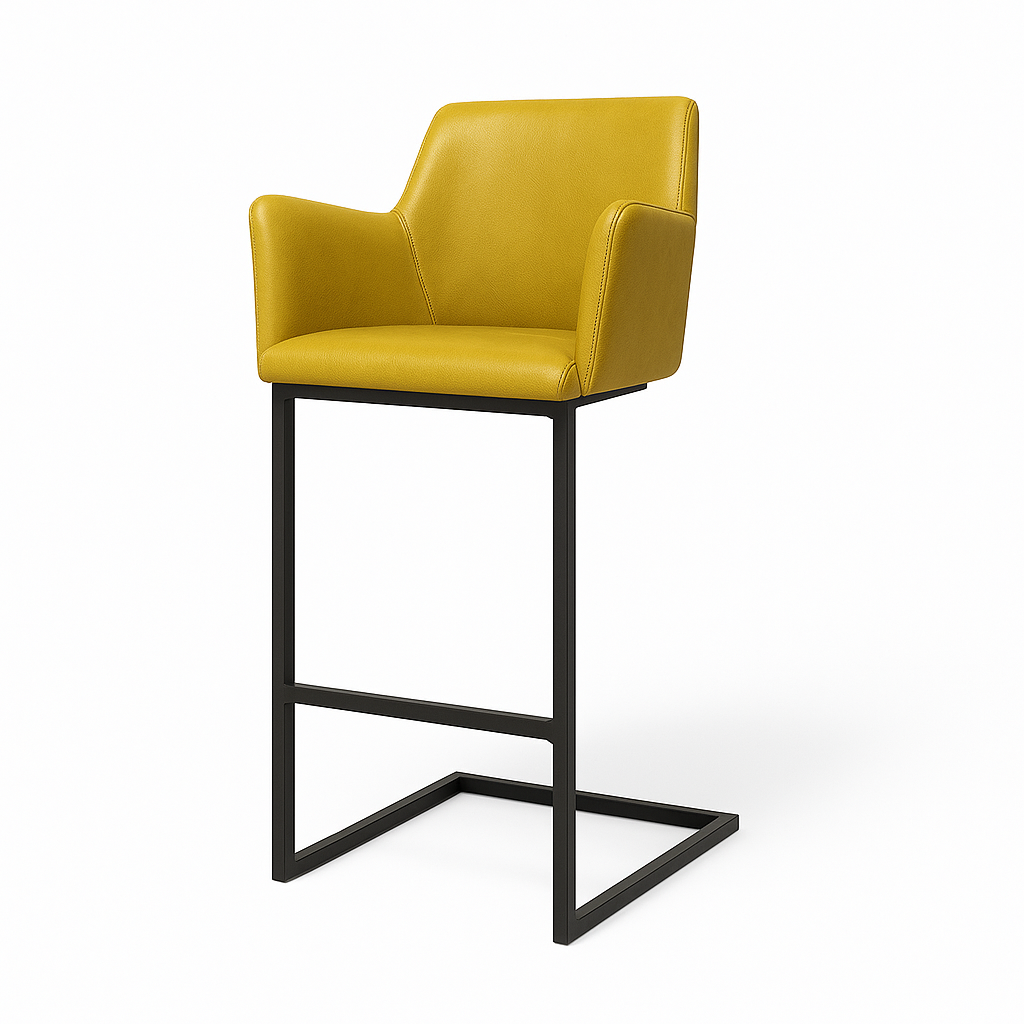 Scaun bar piele GALBENA | model GIAN