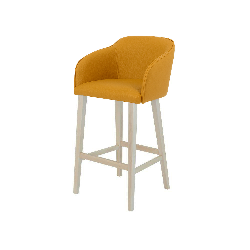 Scaun bar piele GALBENA | model CROCO